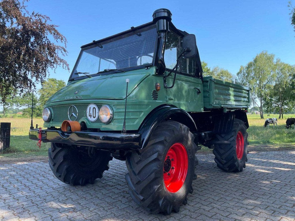 1969 Mercedes Unimog 406 Cabrio Agrarisch Oldtimer, Auto's, Overige carrosserieën, Mercedes-Benz, Bedrijf, Diesel