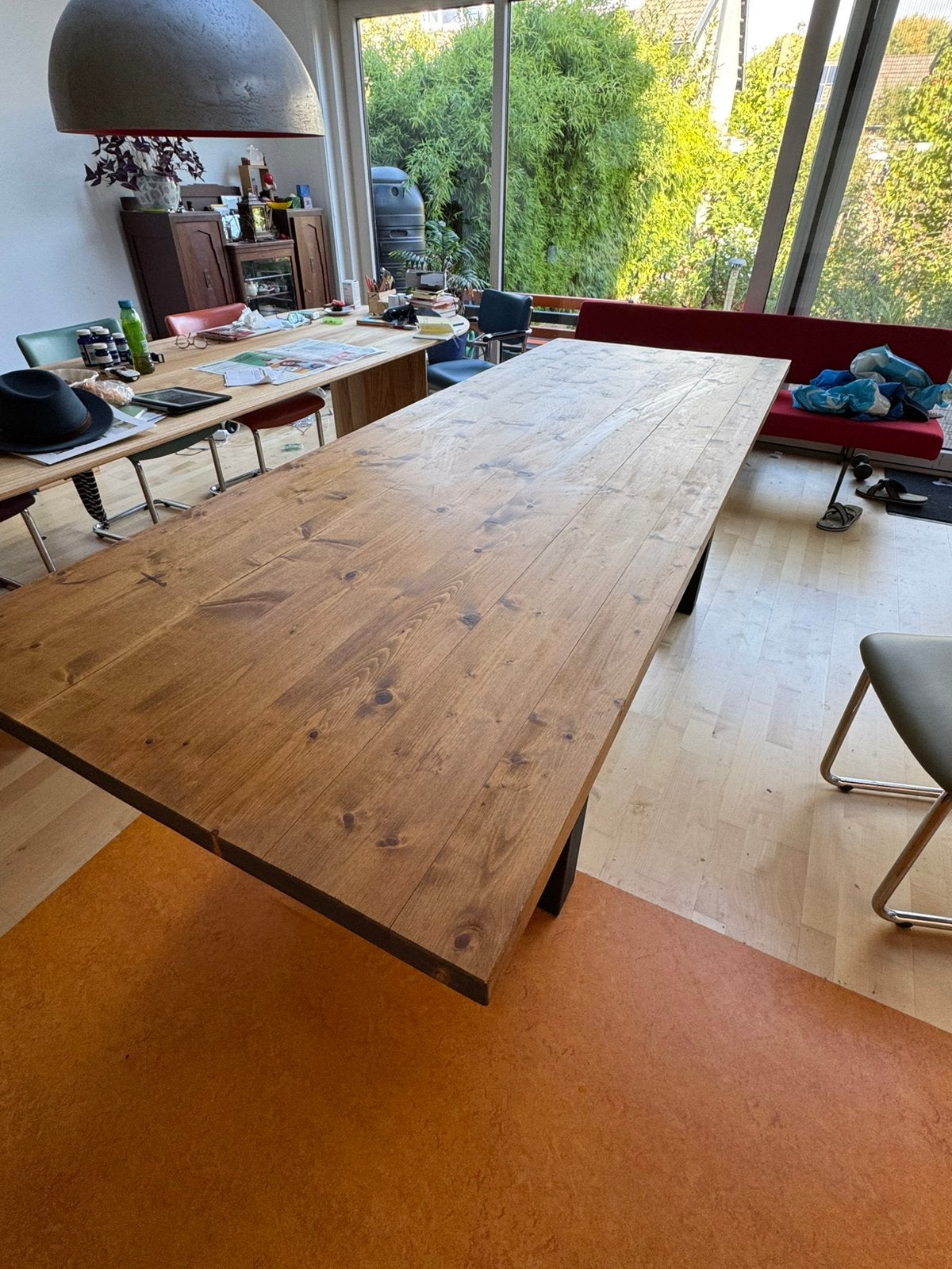 Grote tafel (type kloostertafel) 240 x 90, Ophalen, Gebruikt, 200 cm of meer, 50 tot 100 cm