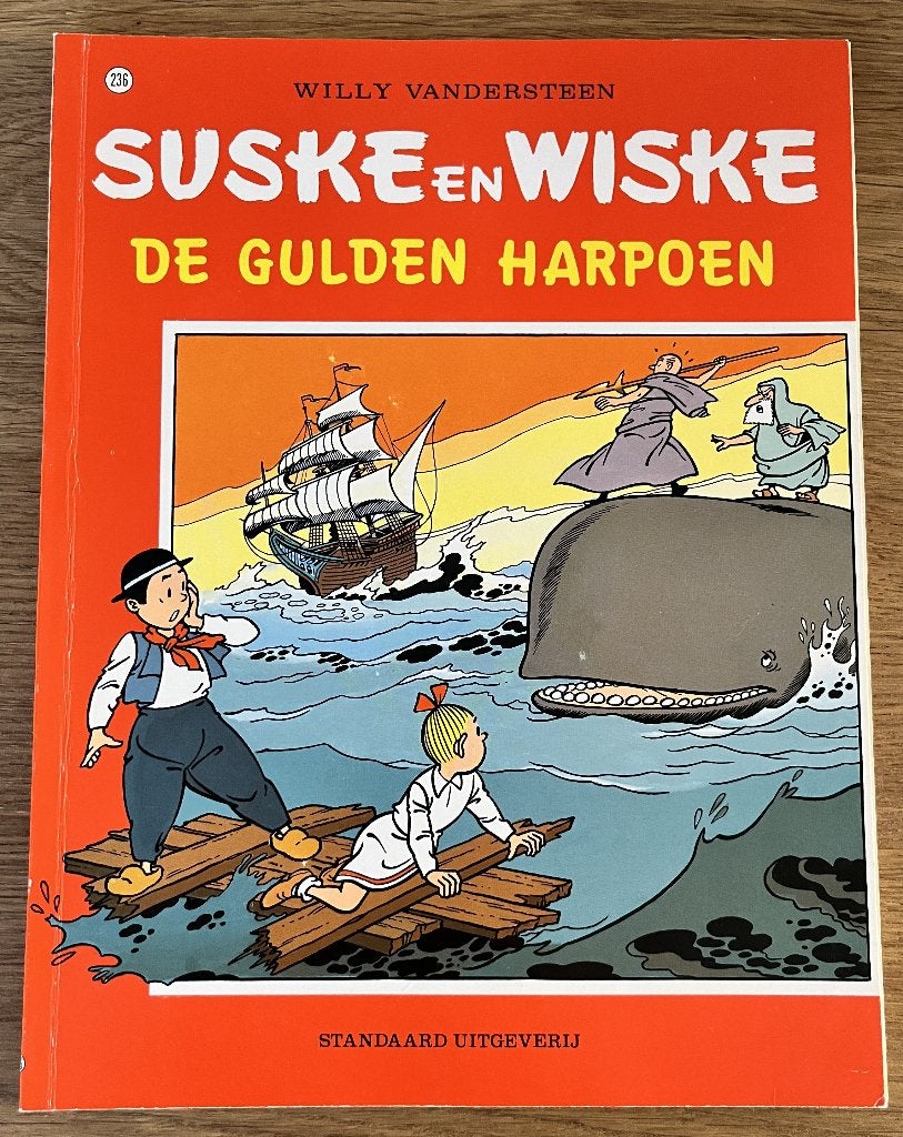Suske en Wiske - De gulden harpoen -236-1e druk(1993) Strip, Eén stripboek, Ophalen of Verzenden, Zo goed als nieuw