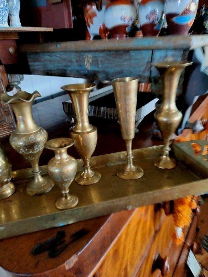 Verzameling vaasjes India p st handwerk, Ophalen of Verzenden