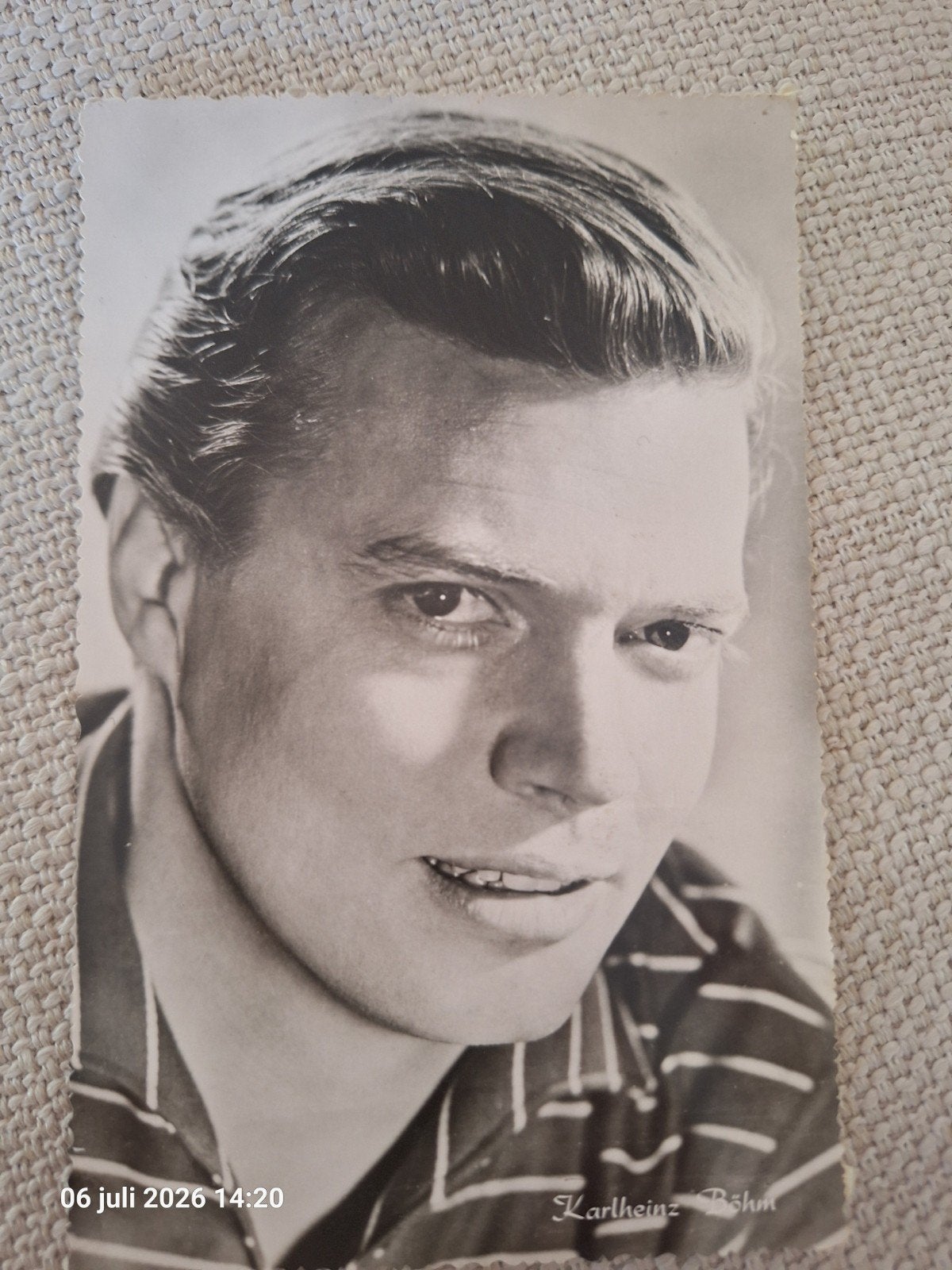 Karlheinz Böhm van Sissi en Romy Schneider, Ophalen of Verzenden, Gebruikt, Film, Foto of Kaart