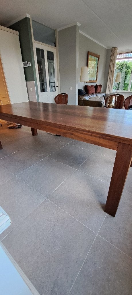 walnoten houten eettafel, Ophalen, Gebruikt, 200 cm of meer, 50 tot 100 cm
