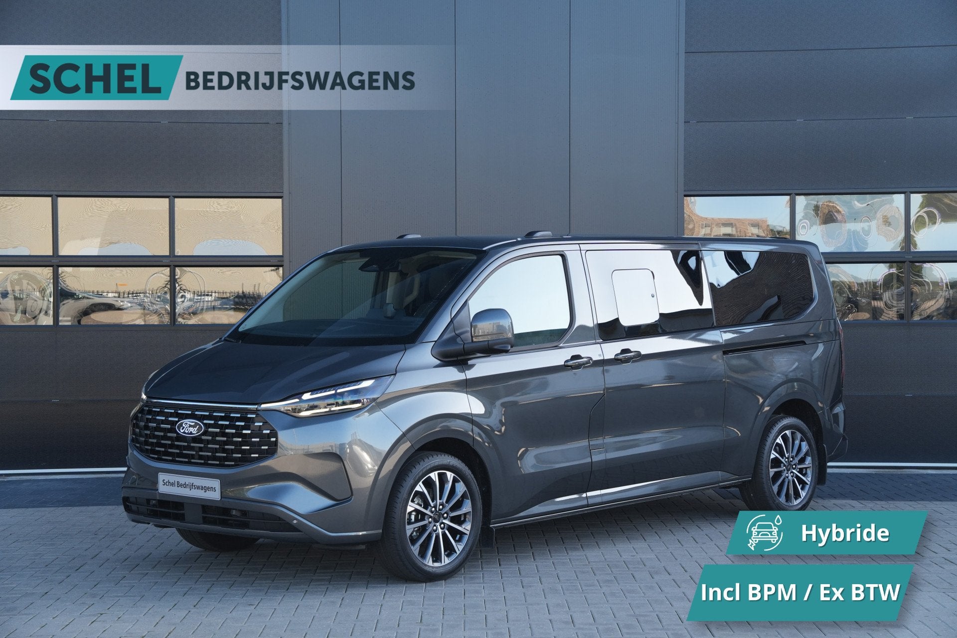 Ford Tourneo Custom 340 2.5 PHEV L2H1 Titanium X 232pk | ACC, Auto's, 232 pk, Automatische klimaatregeling, Bedrijf, Nieuw