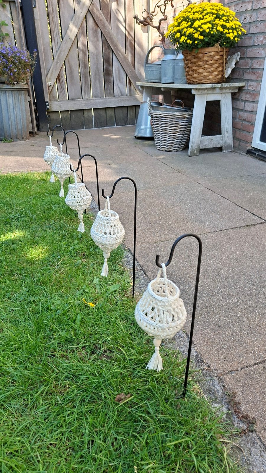 Vijf lampionnetjes aan herdershaken, Ophalen of Verzenden, Nieuw, Haken, Overige typen