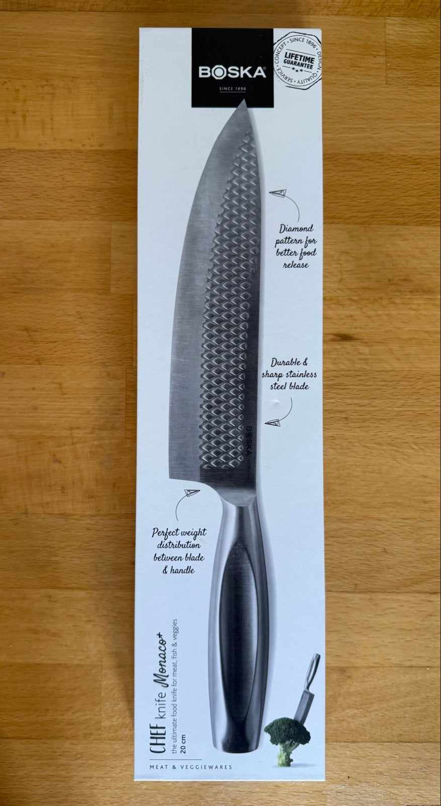 Boska Chefmes Monaco+ 20 cm - Nieuw in doos, Ophalen of Verzenden, Nieuw, Rvs of Chroom
