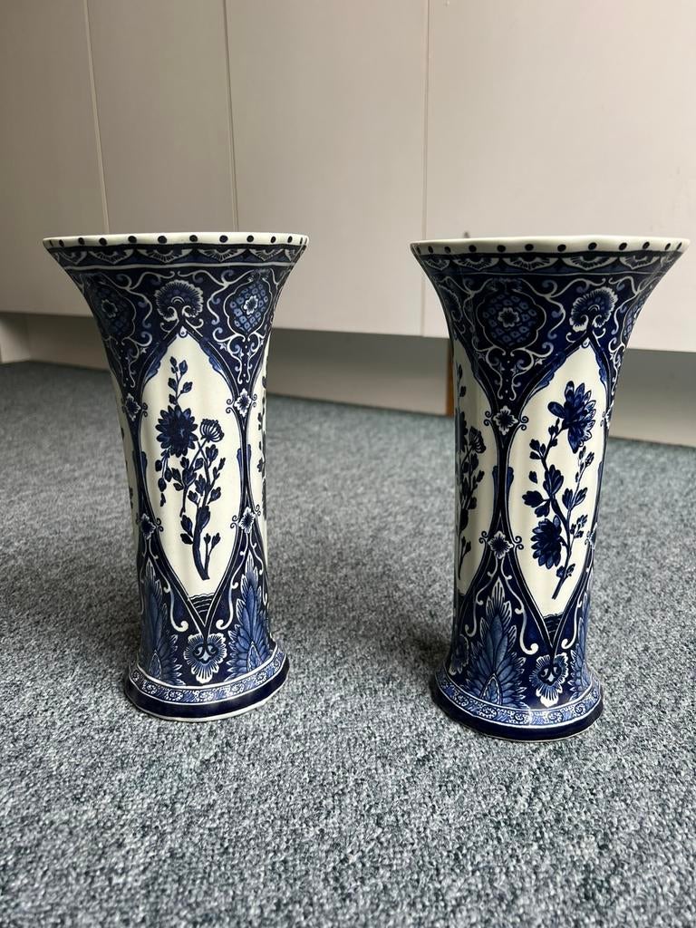 Delfts blauwe vazen-set, Royal Boch/Royal Sphinx-ca. 26cm, Antiek en Kunst, Antiek | Keramiek en Aardewerk, Ophalen