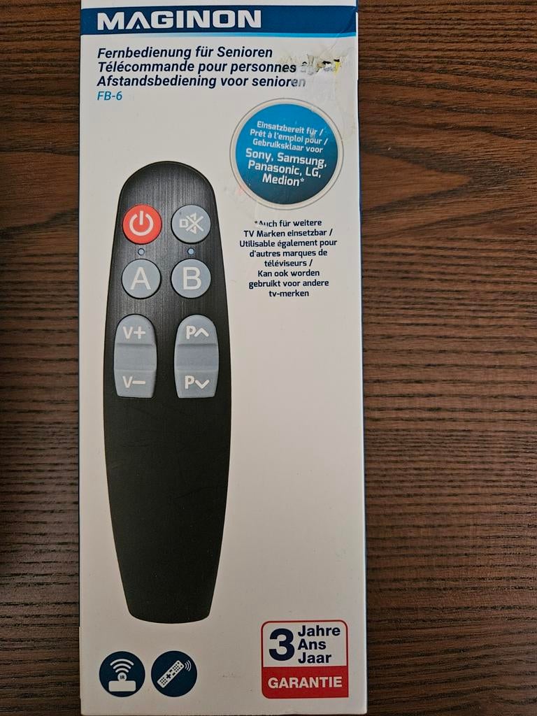 MAGINON Afstandsbediening voor Senioren FB-6, Ophalen of Verzenden, Nieuw, Universeel, Tv