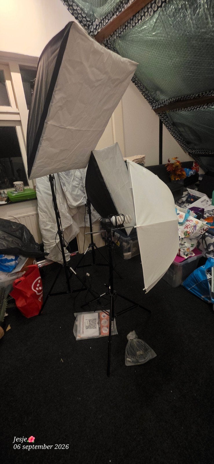 Fotolampen set voor de beginnende fotograaf, Ophalen, Lamp of Flitsset, Zo goed als nieuw, Inclusief lampen
