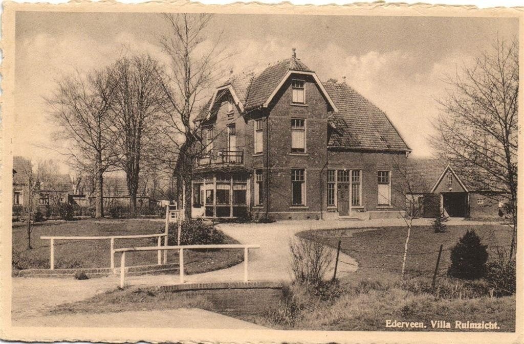 Ederveen. Villa Ruimzicht. - ongelopen, Ophalen of Verzenden, 1920 tot 1940, Ongelopen, Gelderland