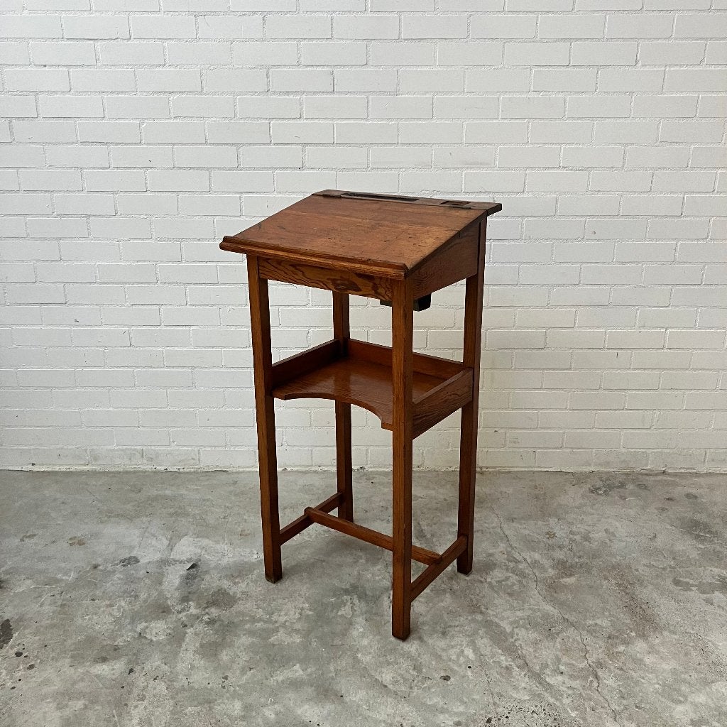 Oude vintage antieke lessenaar tafel schoolmeester, Ophalen