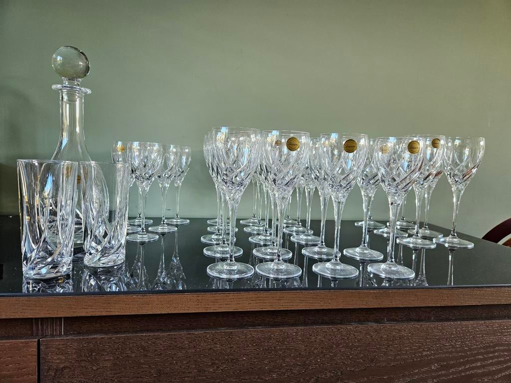 Wedgwood Toscane kristallen glazen set met karaf, Ophalen, Zo goed als nieuw, Overige typen