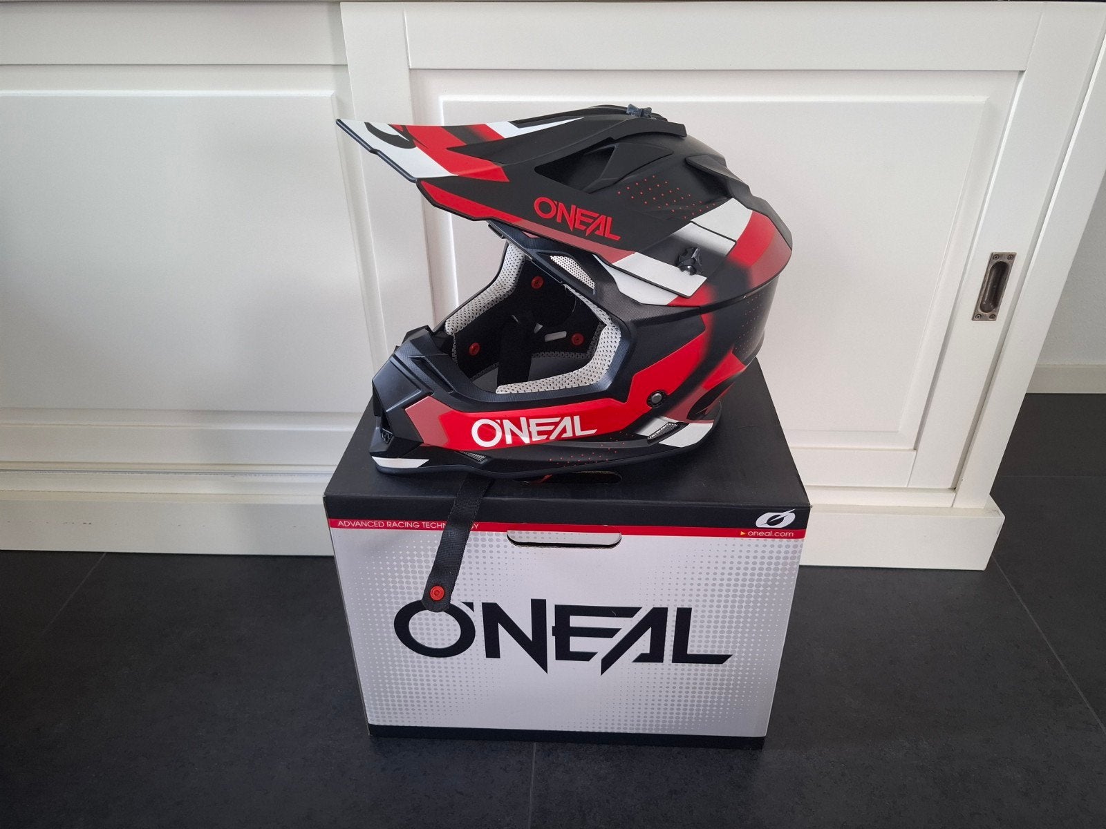 O'Neal Crosshelm XXL Zwart/Rood/Wit - Spyder V.23, Motoren, Overige typen, Heren, Ophalen of Verzenden, O'Neal