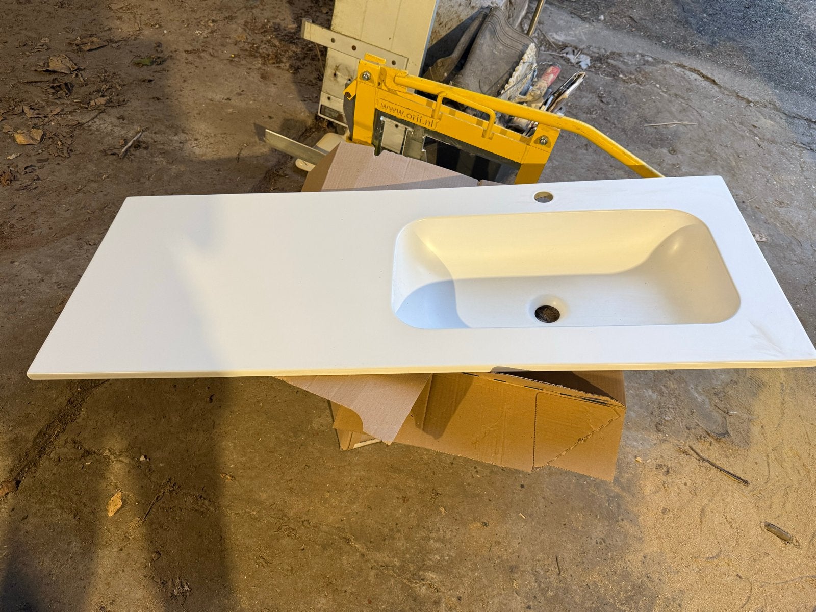 Witte badkamer spoelbak 120 x 45 cm, Ophalen, Zo goed als nieuw