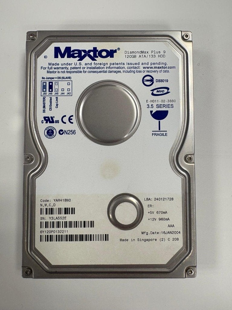 HDD Maxtor 3,5 inch SATA DiamondMax Plus 9 120GB, Maxtor, Intern, Gebruikt, -