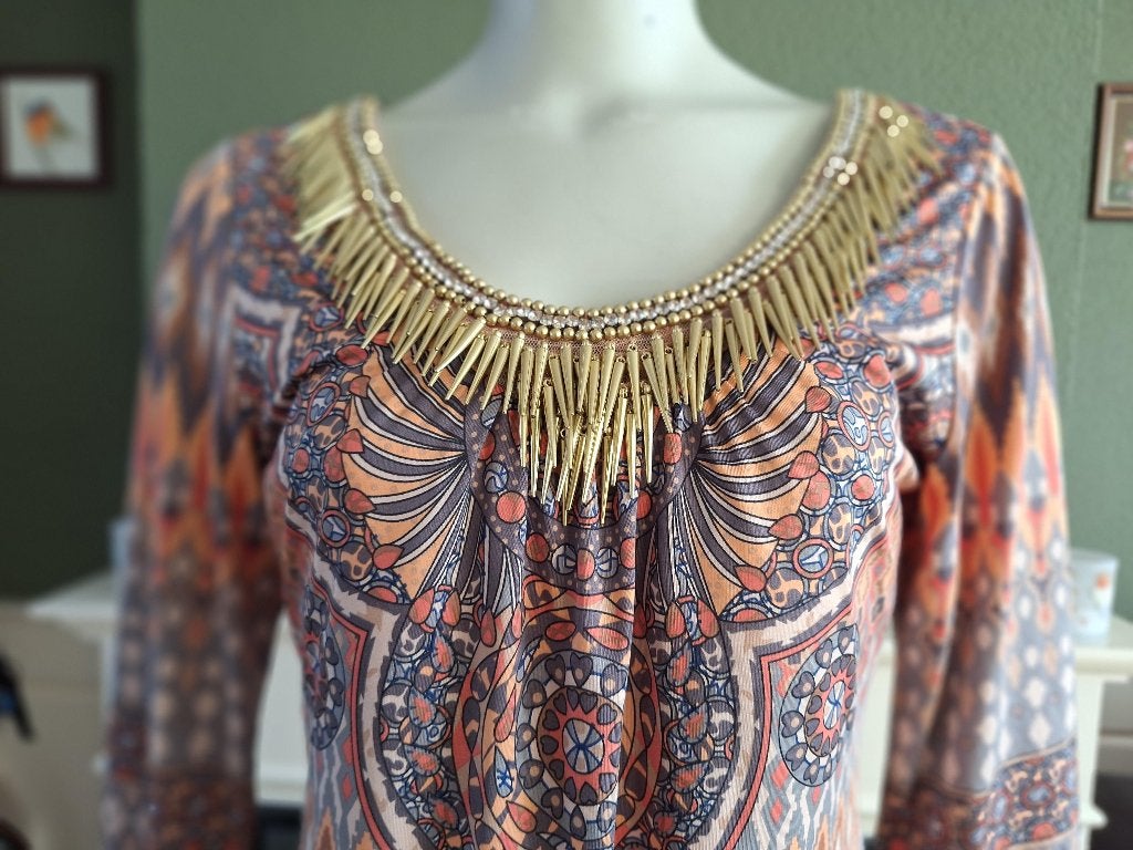 K-Design K Design punt kraaltjes kraag jurk M, Kleding | Dames, Jurken, Maat 38/40 (M), K-design, Verzenden, Oranje