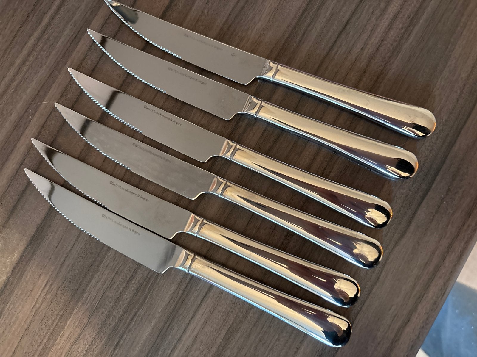 6x Royal van Kempen & Begeer steakmessen, Royal Van Kempen & Begeer, Los bestek, Ophalen of Verzenden, Zo goed als nieuw