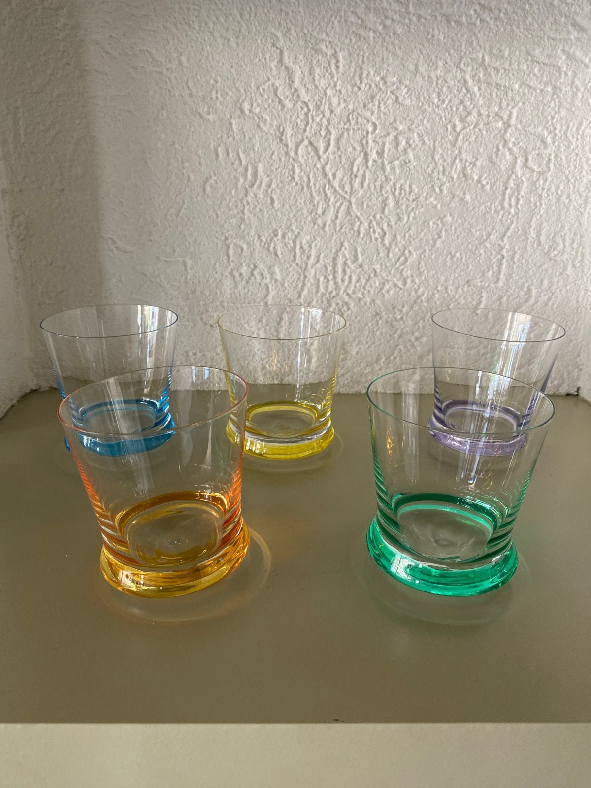Set van 5 gekleurde Roly Poly glazen, Ophalen of Verzenden, Zo goed als nieuw, Overige typen