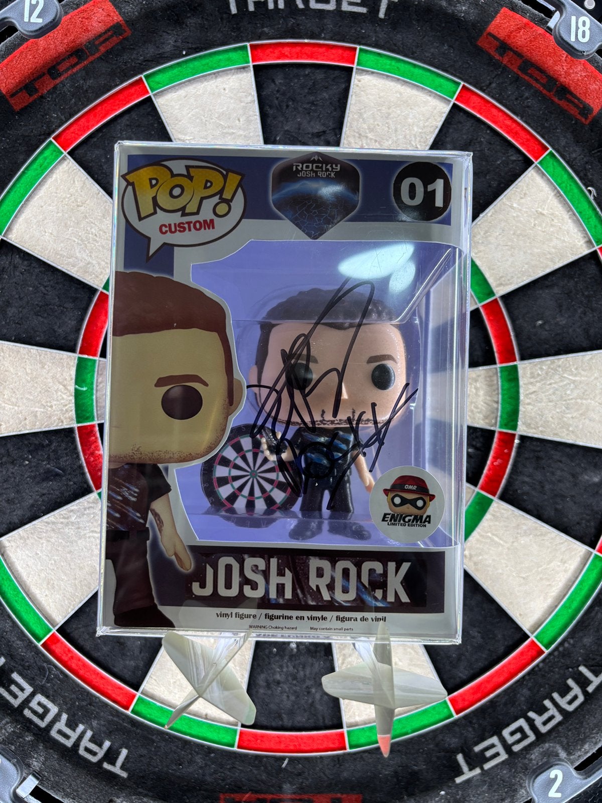 Custom Funko Pop! Josh Rock Gesigneerd Darts Figuur, Ophalen of Verzenden, Zo goed als nieuw