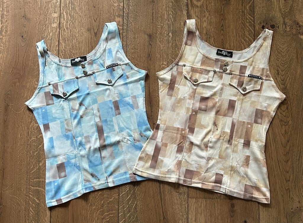 Sacre Coeur singlet / hemdjes mt L, Blauw, Maat 42/44 (L), Ophalen of Verzenden, Zo goed als nieuw