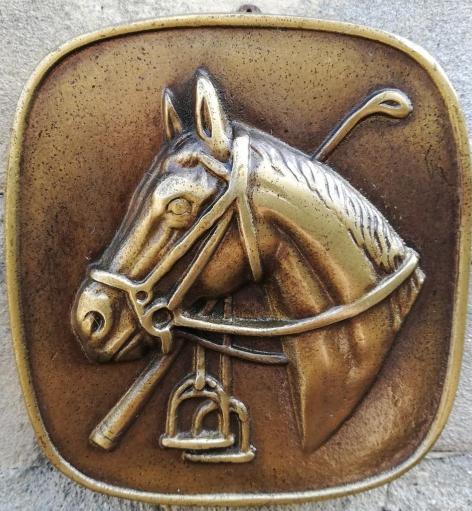 Polo/paard. Plaquette. Brons. Reliëf. Ca '50. 10/11 cm., Ophalen