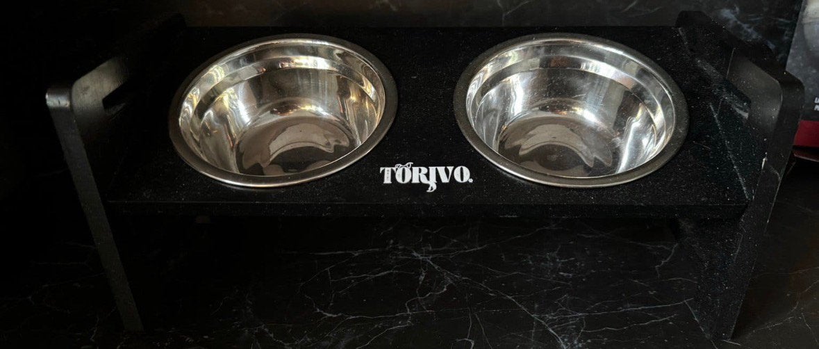 TORIVO verhoogde dubbele voerbak hond/kat – RVS bakjes, Ophalen of Verzenden, Nieuw