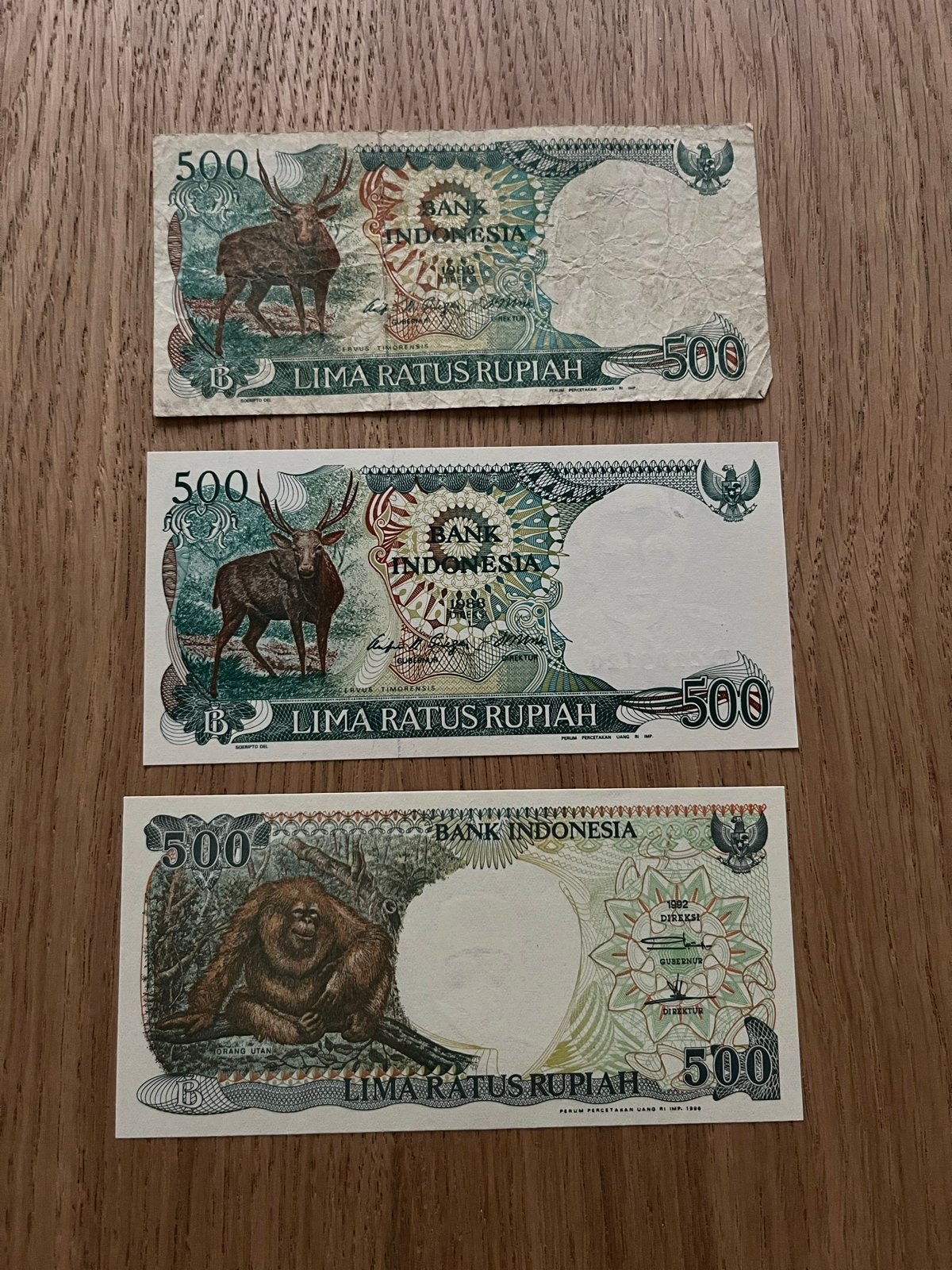 Set van 3 Indonesische 500 Rupiah bankbiljetten, Ophalen of Verzenden, Zuidoost-Azië, Setje