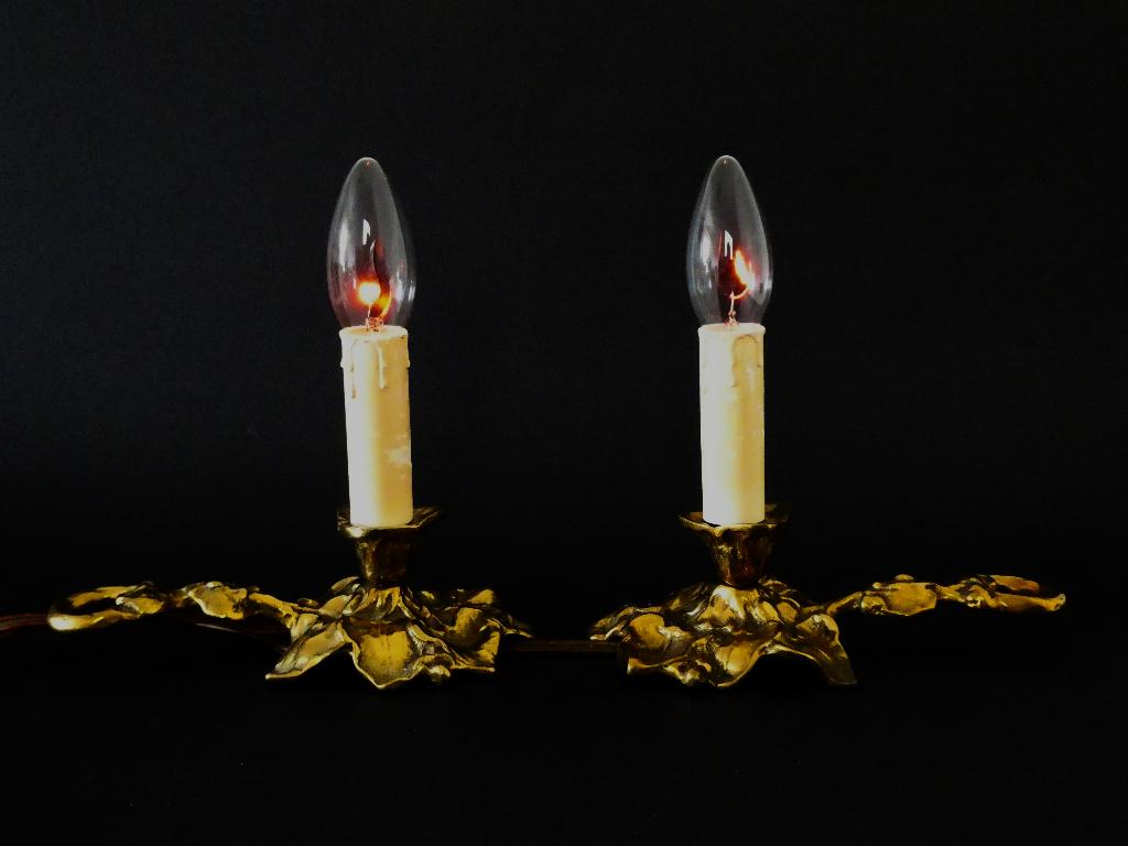 2 Tafellampen / blaker lamp in de vorm van een floraal blad, Ophalen of Verzenden