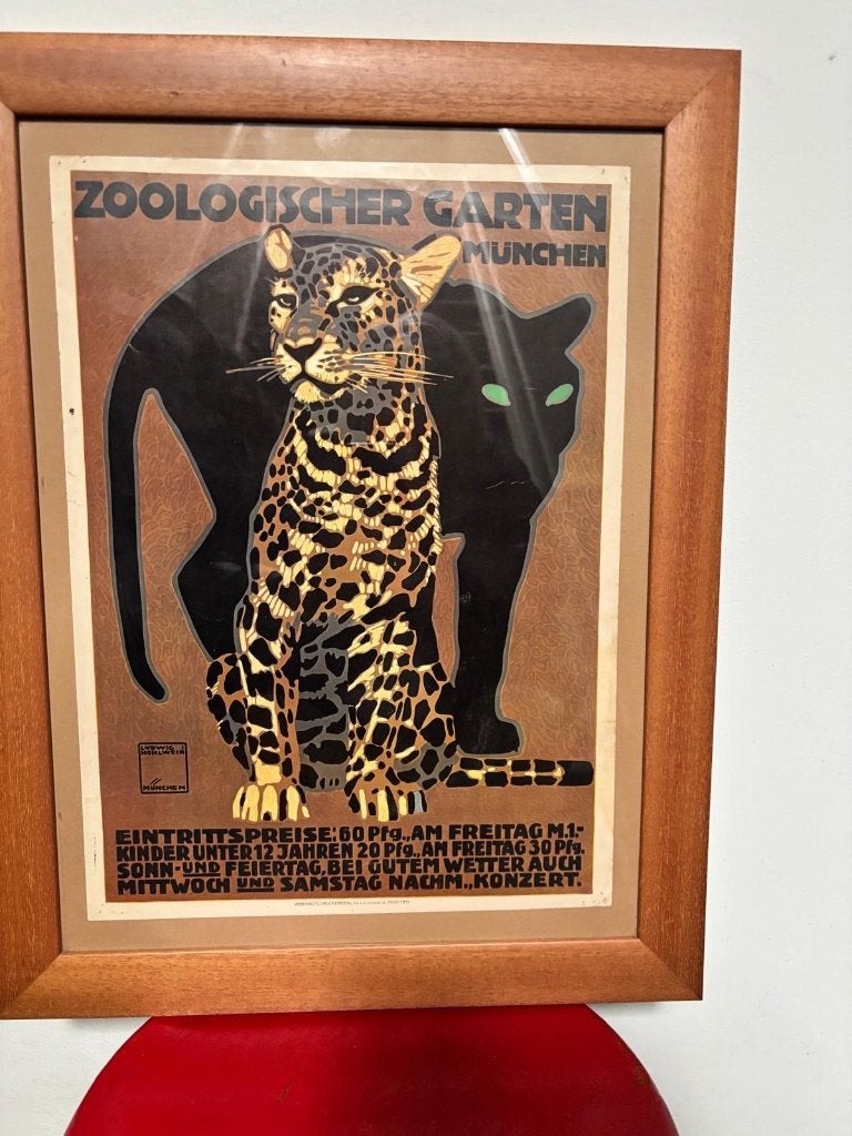 Ludwig Hohlwein, zoologischer Garten Munchen, kunstdruk, Antiek en Kunst, Verzenden