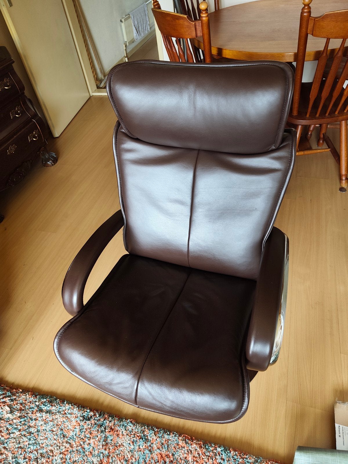 Bank en fauteuil, Huis en Inrichting, Fauteuils, Ophalen, Gebruikt, 75 tot 100 cm, Leer