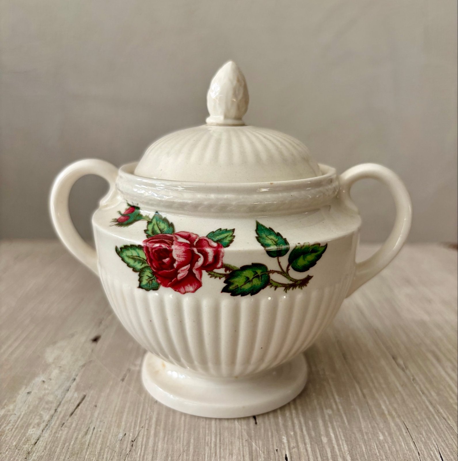 Vintage suikerpot wedgwood Moss Rose, Antiek en Kunst, Ophalen