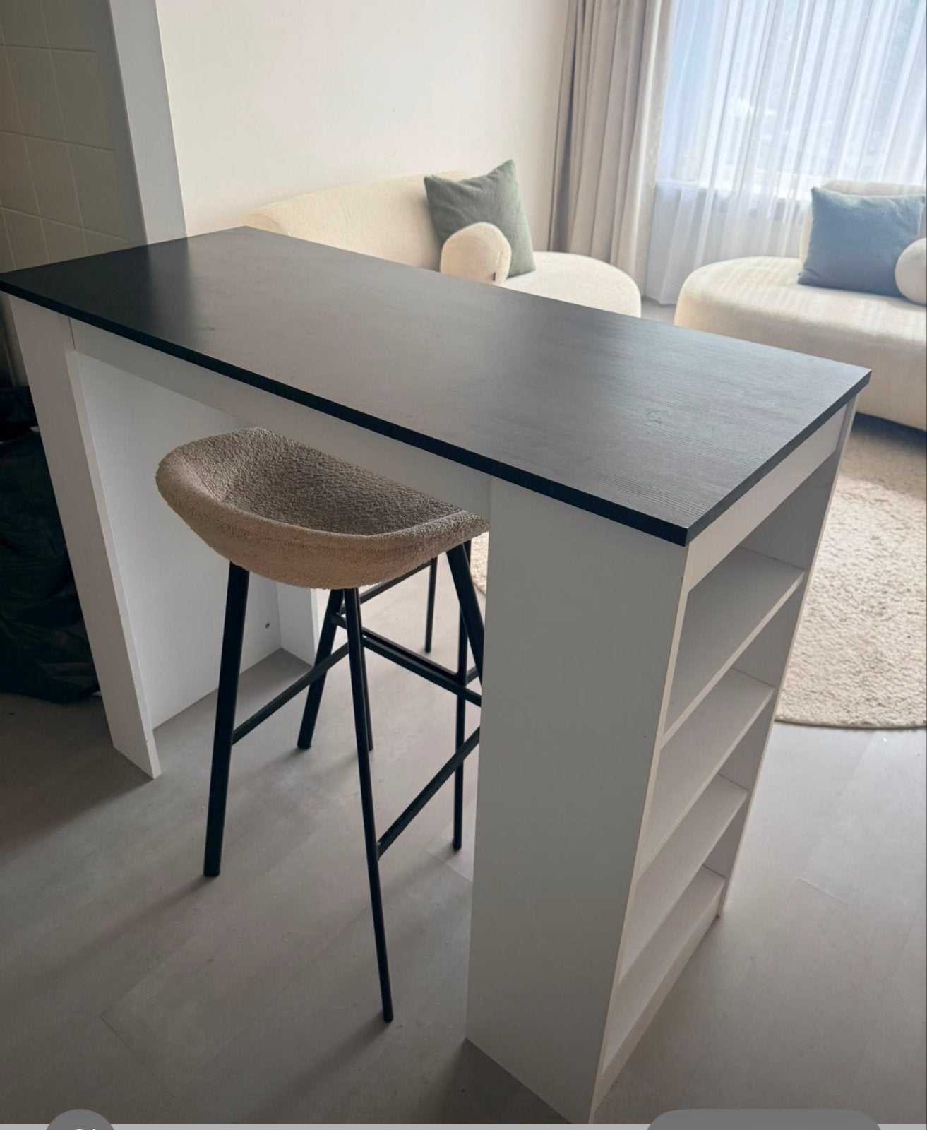 Bartafel met barkrukken en opbergruimte, Huis en Inrichting, Ophalen, Gebruikt