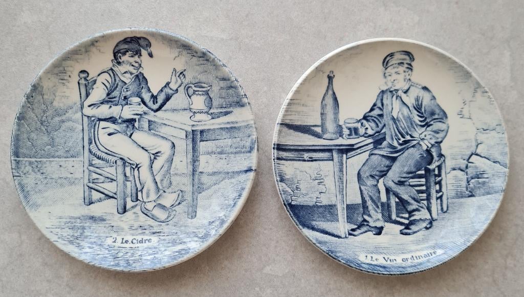2 Mooie (wand) bordjes - Boch Delfts, Antiek en Kunst, Ophalen of Verzenden