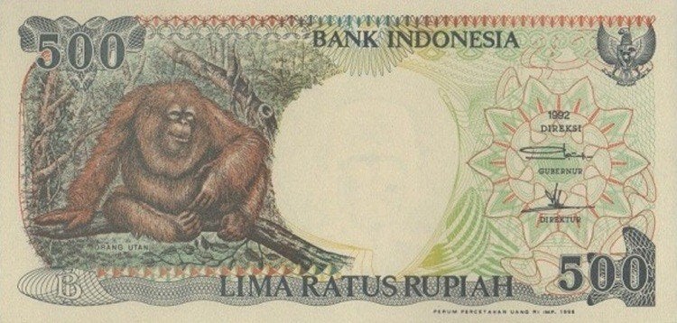 Indonesië 500 Rupiah 1992 Orang-oetan bankbiljet, Ophalen of Verzenden, Zuidoost-Azië, Los biljet
