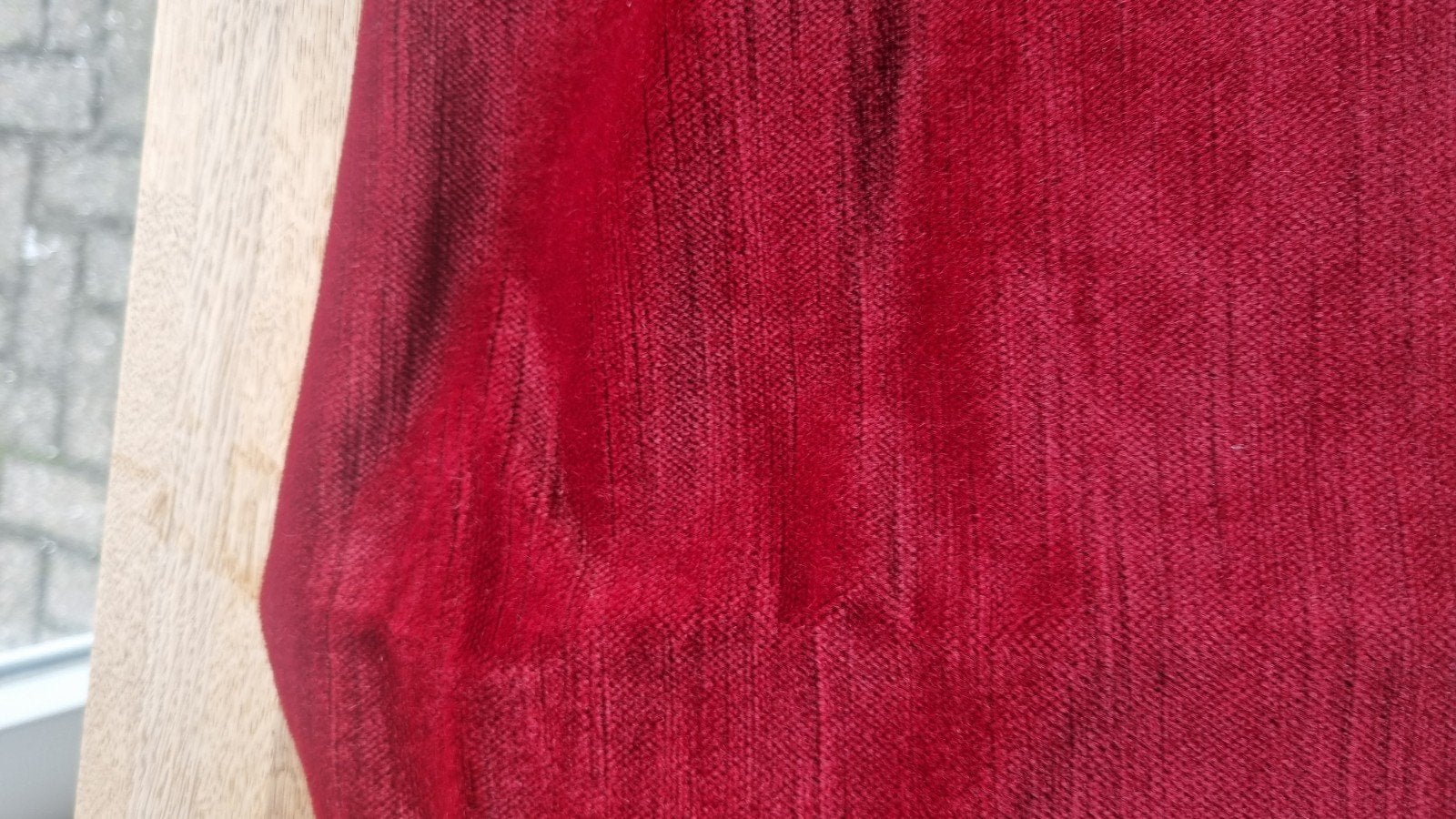 mohair meubelstof rood, Ophalen, 120 cm of meer, Katoen, Rood