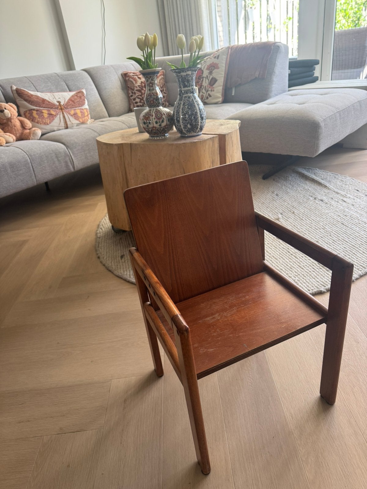 Design vintage retro houten kinderstoeltje, Ophalen, Stoel(en)
