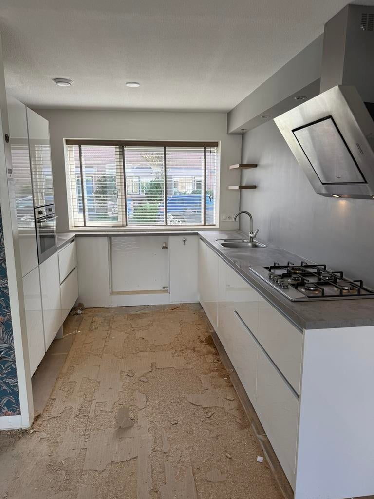 Complete Rechte Keuken Greeploos + Apparatuur + GEDEMONTEERD, Huis en Inrichting, Ophalen of Verzenden, Wit, Enkelwandige keuken