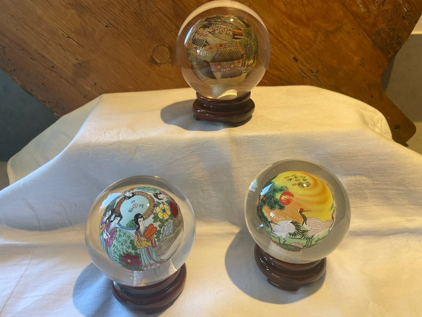 Glasbol met inside painting, Antiek en Kunst, Ophalen of Verzenden