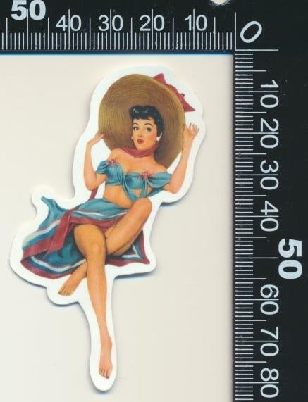 Sticker: Vintage Pin Up Girl (112), Verzamelen, Stickers, Ophalen of Verzenden, Zo goed als nieuw, Bedrijf of Vereniging