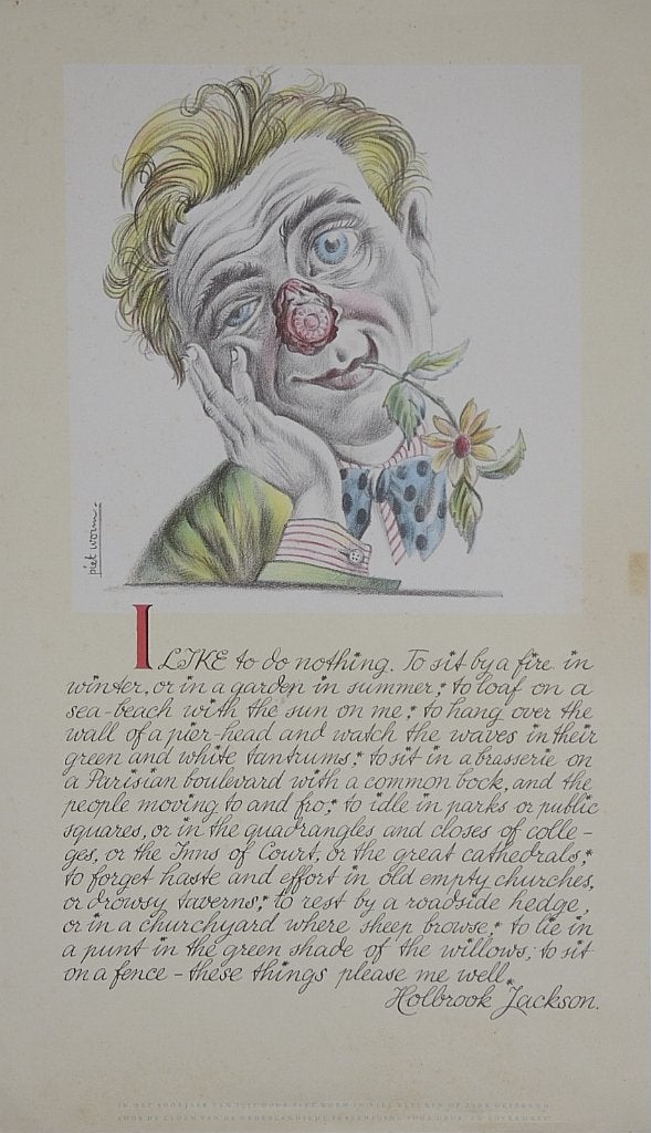 Piet Worm "I Like To Do Nothing", 1952, Ophalen, Minder dan 50 cm, Gebruikt, Oorspronkelijke maker