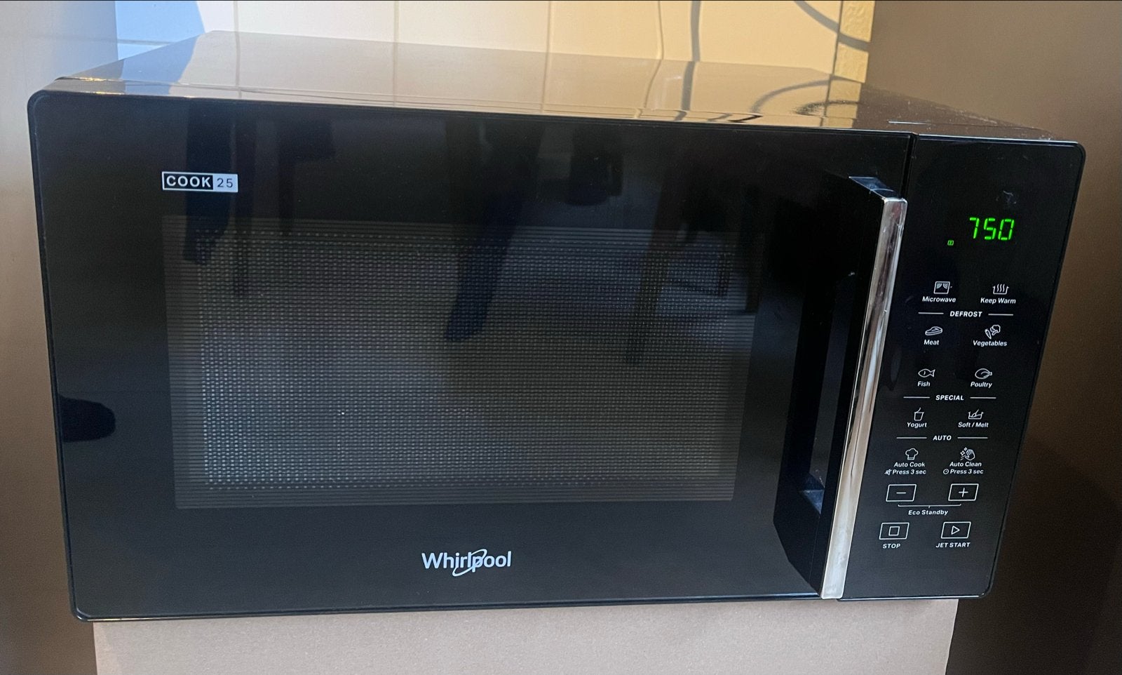 Whirlpool Magnetron Cook 25 - Zwart, Ophalen, Gebruikt, Magnetron, Draaiplateau