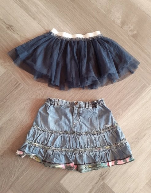 Set Rokjes 2x, Maat 86, Kinderen en Baby's, Babykleding | Maat 86, Mexx, Gebruikt, Meisje, Jurkje of Rokje