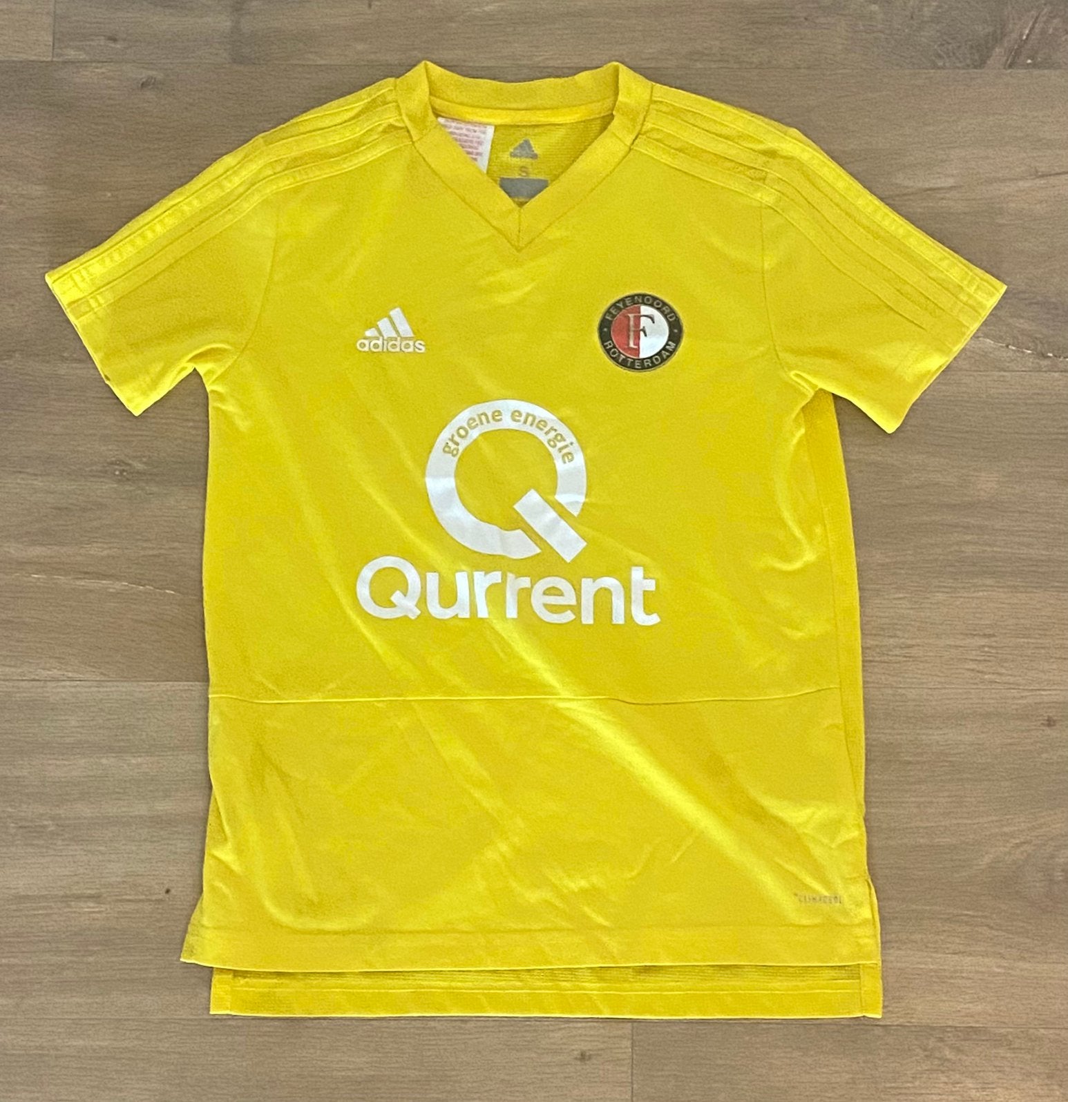 Feyenoord trainingsshirt geel, Maat XS of kleiner, Ophalen, Zo goed als nieuw, Shirt