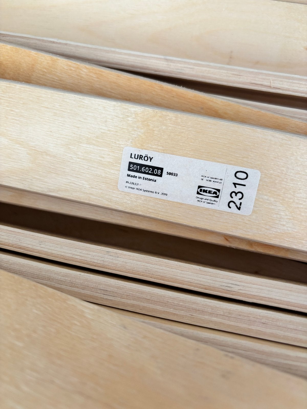 2x IKEA LURÖY lattenbodems 70x200 cm, Gebruikt, 70 cm of minder, Tweepersoons, Ophalen of Verzenden