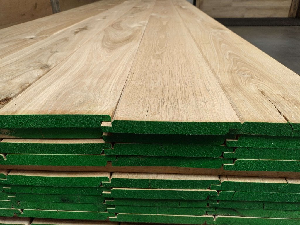 Eiken hout half rabat 19x170mm 300cm dakbeschot, Doe-het-zelf en Verbouw, Hout en Planken