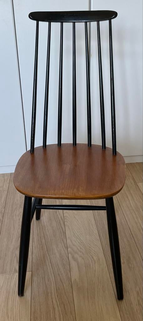 Nesto Zweden Spijlenstoel - Vintage Houten Stoel, Gebruikt, Zwart, Ophalen of Verzenden, Eén