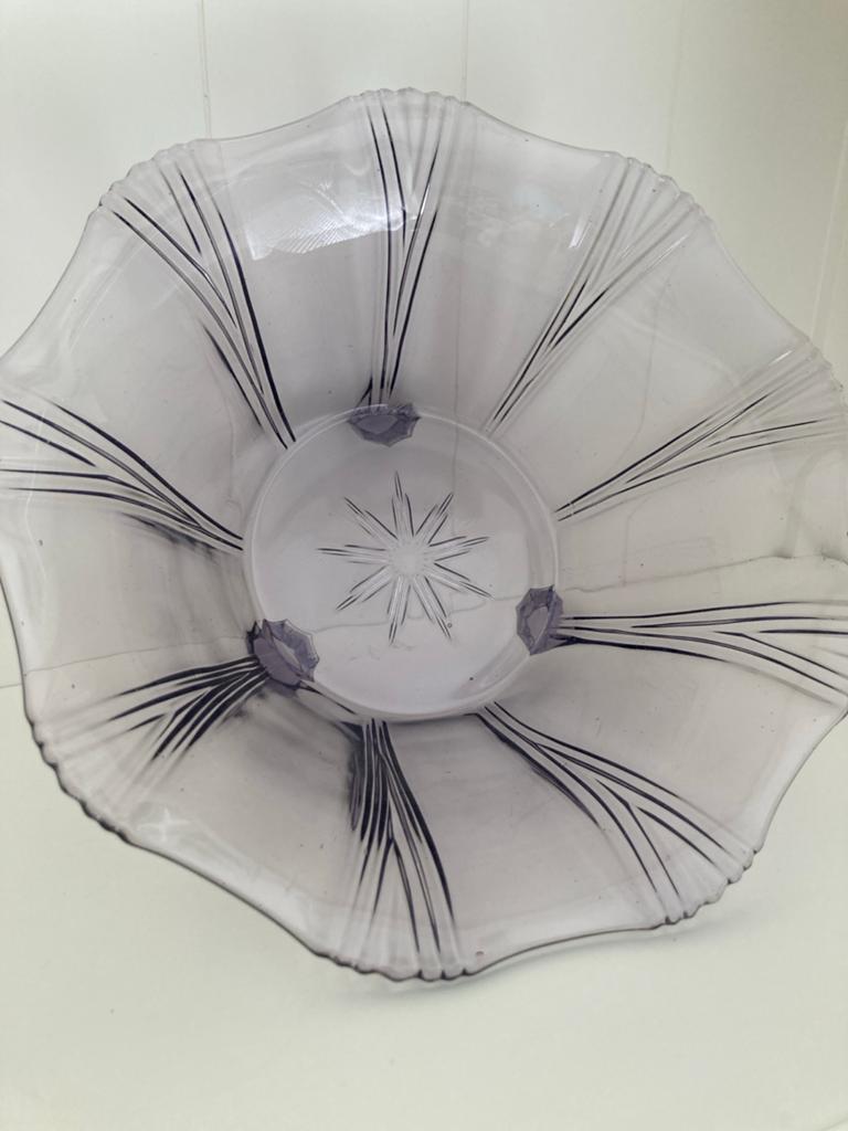 Vintage - Art Deco - paarse persglas fruitschaal, Antiek en Kunst, Ophalen of Verzenden