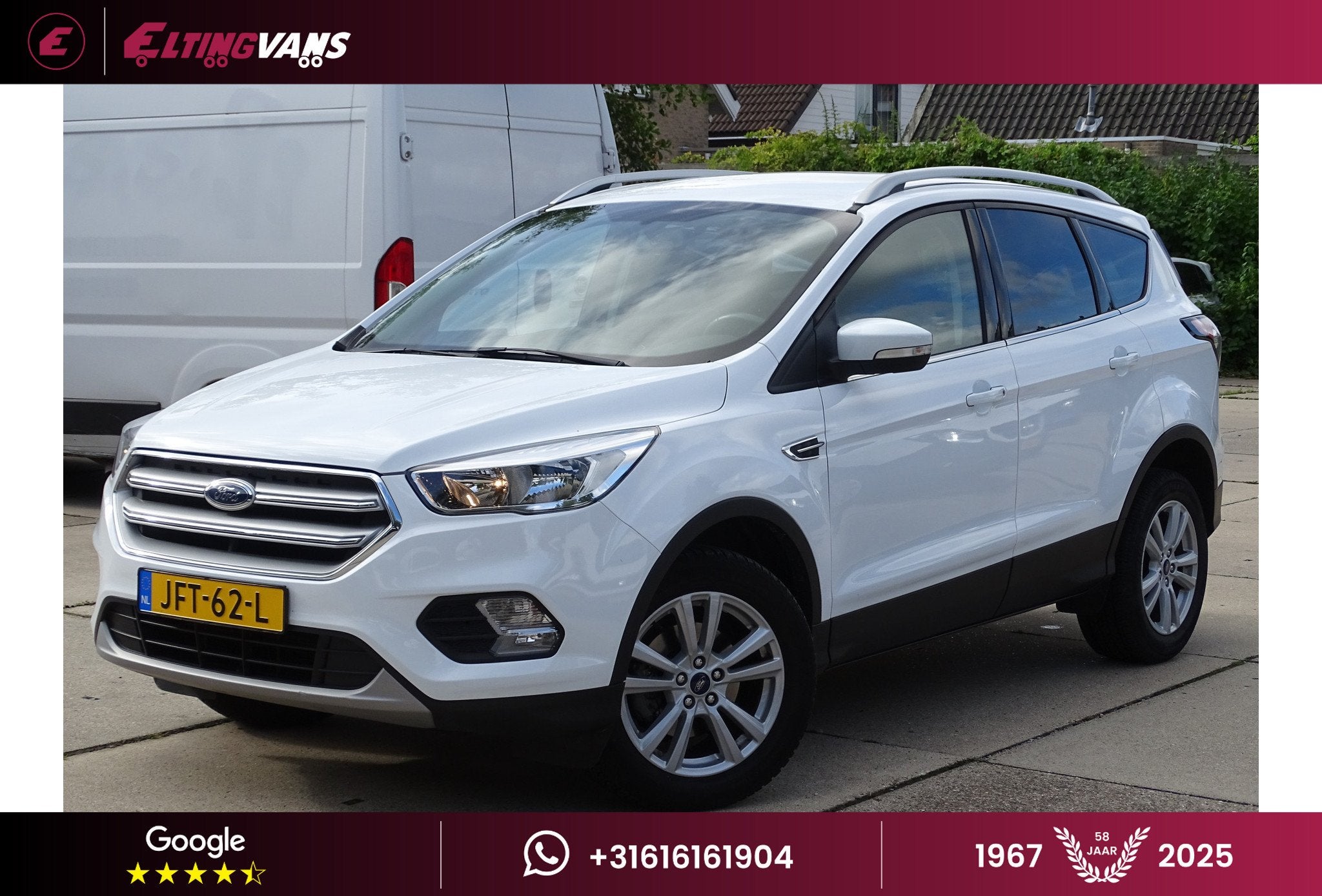 Ford Kuga 1.5 EcoBoost ST Line (bj 2018), Auto's, Voorwielaandrijving, Stof, 4 cilinders, Wit