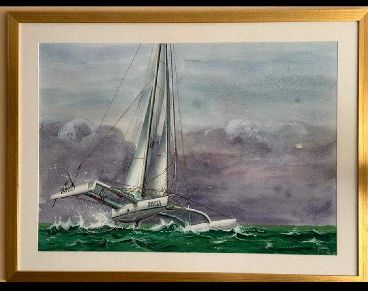 Foncia (schilderij) - Route du Rhum 2001 - Gouache en Aquare, Ophalen of Verzenden