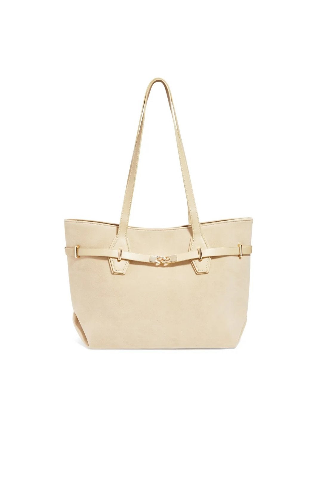 Tote bag suede, Verzenden, Nieuw, Beige, Shopper