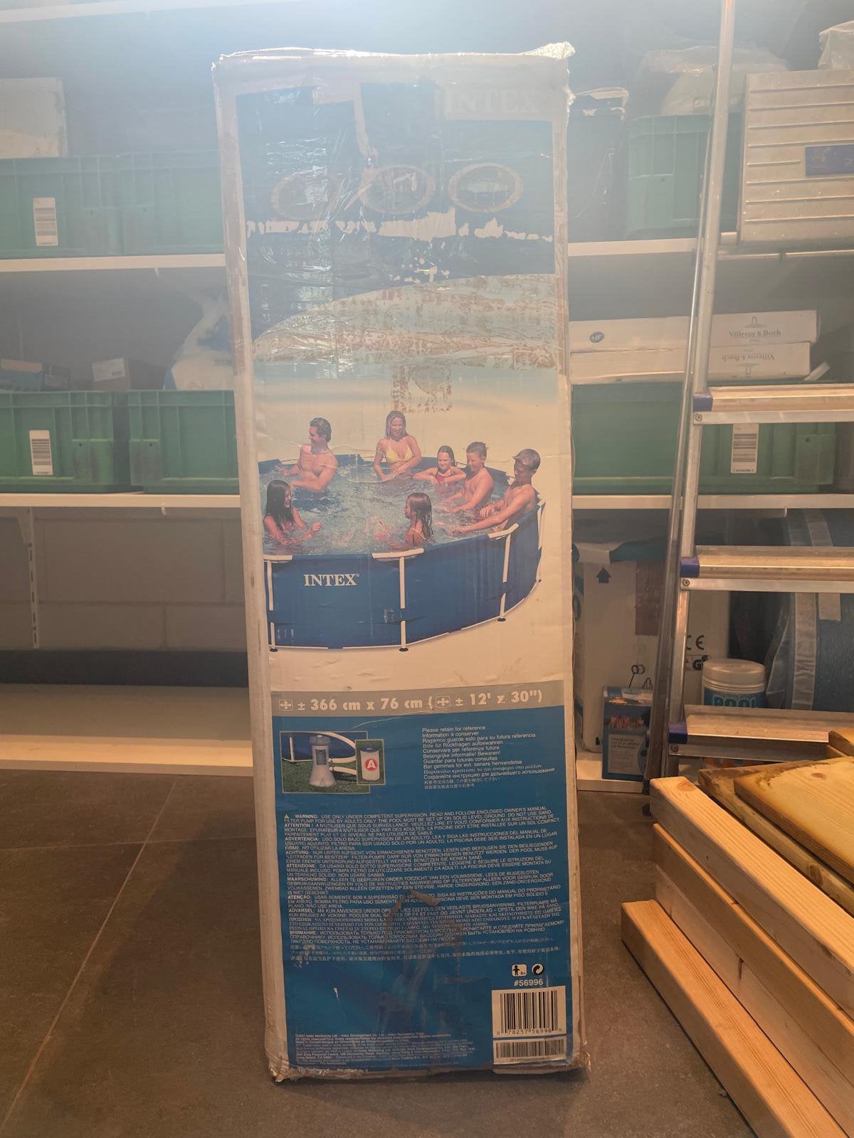 Intex Opzetzwembad - 366 x 76 cm - Compleet met pomp, Tuin en Terras, Ophalen, Minder dan 80 cm, Rond, 300 cm of meer